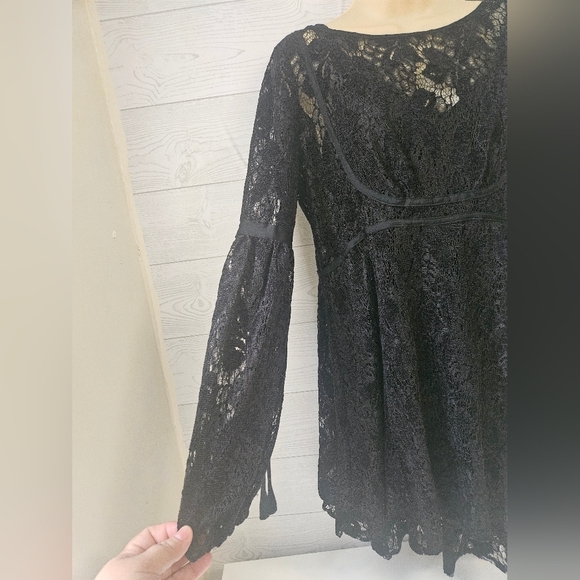 Free People-Women's  Dress S Black Midi  Long Sleeves - Picture 6 of 10